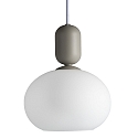 Nordlux Pendant luminaire NOTTI, E27, IP20, glass opal white, gray