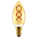 LED Leuchtmittel DECO C35 SPIRAL, E14, 3W, 2200K, 200lm, dimmbar, gold
