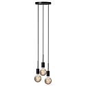 Pendant luminaire PACO, 3 flames, E27, black