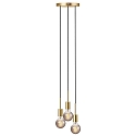 Nordlux Pendant luminaire PACO, 3 flames, E27, brass