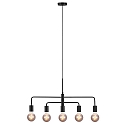 Pendant luminaire GLOOM, 5 flames, E27, black