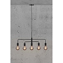 Pendant luminaire GLOOM, 5 flames, E27, black