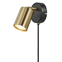 wall luminaire EXPLORE GU10 IP20, brushed brass, black matt 