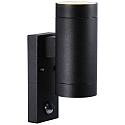 Au�enwandleuchte TIN MAXI SENSOR, IP54, Up/Down, mit PIR-Sensor, 2x GU10 max. 35W, Schwarz