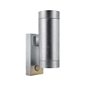 Nordlux Outdoor Wandleuchte TIN MAXI DOUBLE SENSOR, GU10, IP54, IK05, mit PIR-Sensor, dimmbar, verzinkt