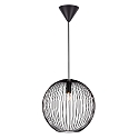pendant luminaire BERONI 35 round E27 IP20, black dimmable