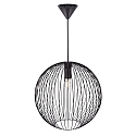 pendant luminaire BERONI 45 round E27 IP20, black dimmable