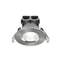downlight FREMONT set of 3 IP65, steel brushed dimmable