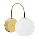 Nordlux wall luminaire FRANCA E14 IP20, glossy, brass, white 