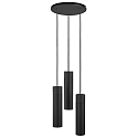 pendant luminaire TILO 3 flames, round GU10 IP20, black dimmable