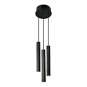 pendant luminaire VICO 3 flames GU10 IP20, black dimmable