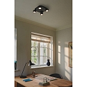 Nordlux ceiling luminaire CLYDE 4 flames IP20, black dimmable