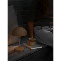 Nordlux battery table lamp ELLEN TO-GO without charger, with IP charging station IP44, brown, mat dimmable