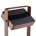 Nordlux battery solar lamp SAULIO adjustable, with handle, sea-air resistant IP44, brown, mat dimmable