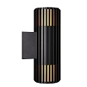 outdoor wall luminaire ALUDRA DOUBLE E27 IP54, seaside black dimmable