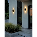 outdoor wall luminaire ALUDRA DOUBLE E27 IP54, seaside black dimmable