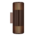 Wandleuchte ALUDRA DOUBLE, 2x E27, IP54, seaside metallisch braun