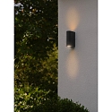Nordlux outdoor wall luminaire DION DOUBLE GU10 IP44, black dimmable