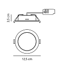 Nordlux LED Deckeneinbaustrahler MANACOR 12, 120�, 6W, 3000/4000K, 600lm, IP20/IP44, wei�