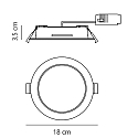 Nordlux LED Deckeneinbaustrahler MANACOR 18, 120�, 10W, 3000/4000K, 1100lm, IP20/IP44, wei�