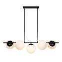 Nordlux Pendelleuchte LILLY, 5-flammig, E14, IP20, schwarz / Glas opalwei�