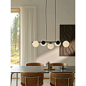 Nordlux Pendelleuchte LILLY, 5-flammig, E14, IP20, schwarz / Glas opalwei�