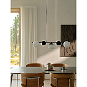 Nordlux Pendelleuchte LILLY, 5-flammig, E14, IP20, schwarz / Glas opalwei�