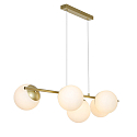 Pendelleuchte LILLY, 5-flammig, E14, IP20, messing / Glas opalwei�