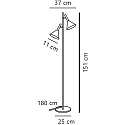 Nordlux Stehleuchte KELVIS, 2x GU10, IP20, schwarz