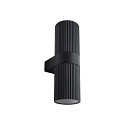 Nordlux Au�enwandleuchte KYKLOP RIPPLE MAXI, IP54 IK05, 2x E27, Metall gerippt / Glas, schwarz