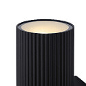 Nordlux Au�enwandleuchte KYKLOP RIPPLE MAXI, IP54 IK05, 2x E27, Metall gerippt / Glas, schwarz