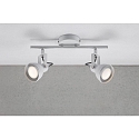 Nordlux Aufbau-Strahler ASLAK, 2-flammige Spot-Schiene, 2x GU10 (exkl.), Spots drehbar und neigbar, verkehrswei�
