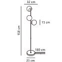 Nordlux Stehleuchte LILLY, 3x E14, IP20, messing / Glas opalwei�