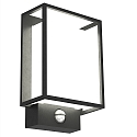 LED Outdoor Wall luminaire NESTOR with sensor, 8W, 120�, 2700K, 450lm, IP44, black