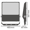 Ledvance FLOODLIGHT PERFORMANCE DALI ASYM 55x110 290W 4000K BK