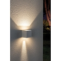 LED Au�enwandleuchte CYBO, IP65, eckig, 8x8cm, 2x 3W 2700K, Winkel verstellbar von 40-120�, wei�