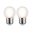 2er-Set LED Filament Tropfenform P45, 230V, E27, 5W 2700K 470lm, matt