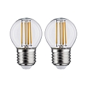 Paulmann 2er-Set LED Filament Tropfenform P45, 230V, E27, 5W 2700K 470lm, klar