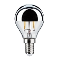 Paulmann LED Filament Kopfspiegel-Tropfen SILBER, 230V, E14, 2.6W 2700K 220lm, klar