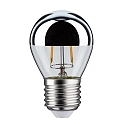 Paulmann LED Filament Kopfspiegel-Tropfen SILBER, 230V, E27, 2.6W 2700K 220lm, klar