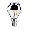 Paulmann LED Filament Kopfspiegel-Tropfen SILBER, 230V, E14, 4.8W 2700K 440lm, dimmbar, klar