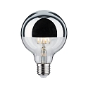 LED Deco Globe G95 Top mirrored Lamp SILVER, 230V, E27, 6.5W 2700K 600lm