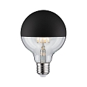 LED Deko-Filament G95 Kopfspiegel MATTSCHWARZ, � 9.5cm, 230V, E27, 6.5W 2700K 600lm, dimmbar