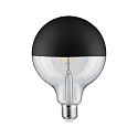 Paulmann LED Deko-Globe G125 Kopfspiegel MATTSCHWARZ, 230V, E27, 6.5W 2700K  600lm, dimmbar, klar