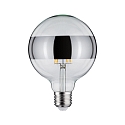 Paulmann LED Deco Globe G125 Ring mirrored Lamp SILVER, 230V, E27, 6.5W 2600K 640lm, dimmable, clear