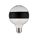 LED Deco Globe G125 Ring mirrored Lamp BLACK MATT, 230V, E27, 6.5W 2600K 640lm, dimmable, clear