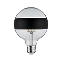 Paulmann LED Deco Globe G125 Ring mirrored Lamp BLACK MATT, 230V, E27, 6.5W 2600K 640lm, dimmable, clear