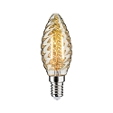 LED Filament Kerze gedreht, 230V, E14, 2.6W 2500K 260lm, Goldglas klar