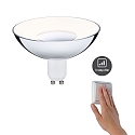 Paulmann LED Reflektorlampe Edition Special, � 10cm, innenverspiegelt, 230V, GU10, 4.9W 3000K 360lm, 3step dimmbar, Wei� / Silber