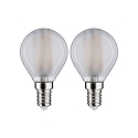 Paulmann LED Filamentlampe Tropfenform, E14, 4,8W, 4000K, 470lm, matt, 2er-Pack